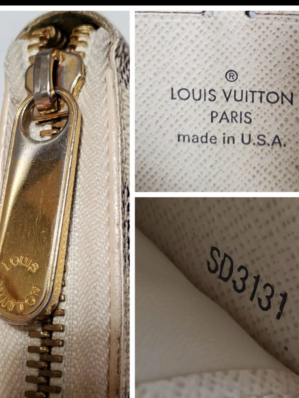 Louis Vuitton Damier Azur Zip-Around Wallet - Cream & Light Gray